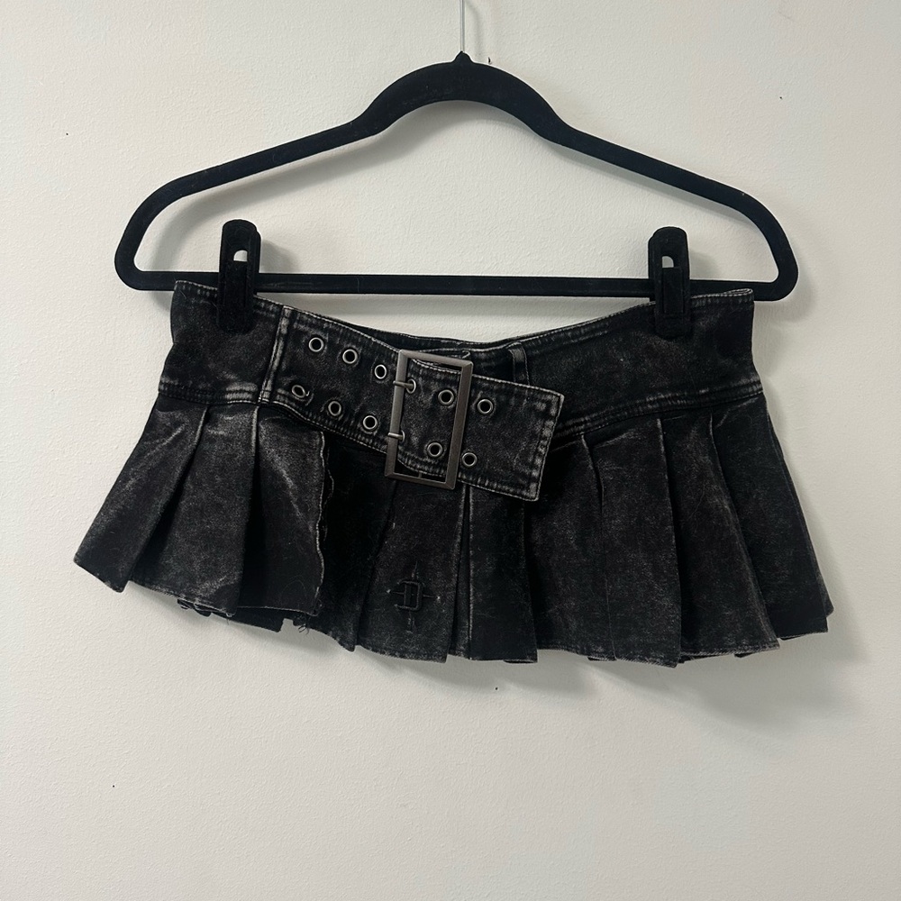 Black Denim Jean Mini Skirt